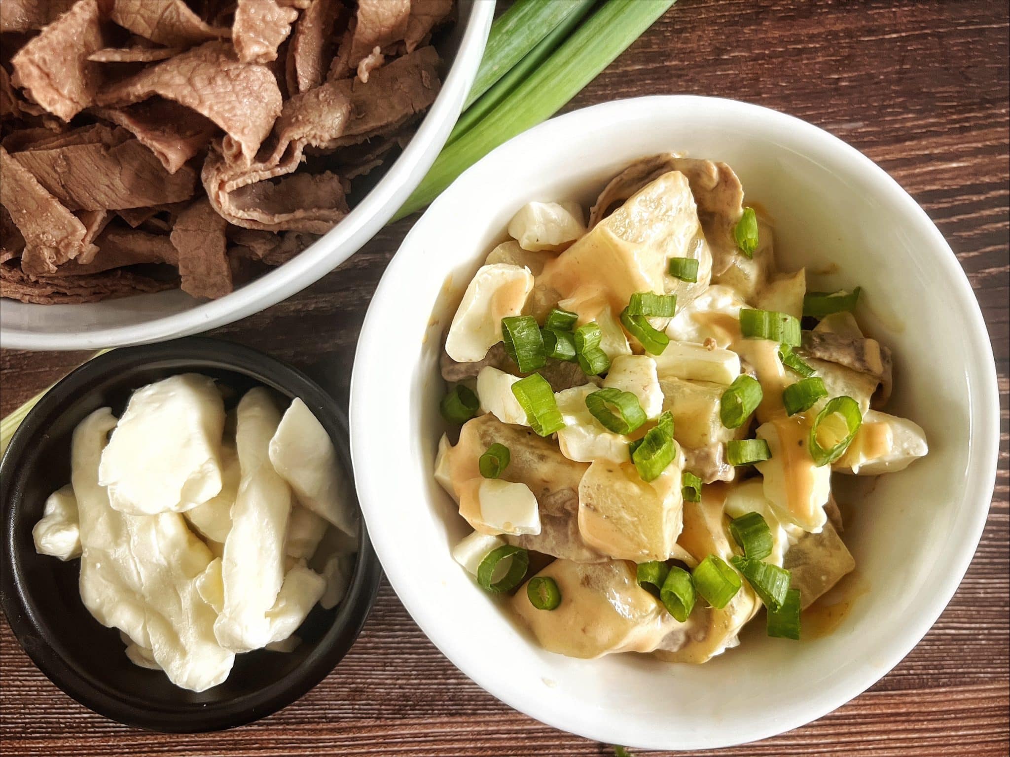 salade de patates à la fondue chinoise