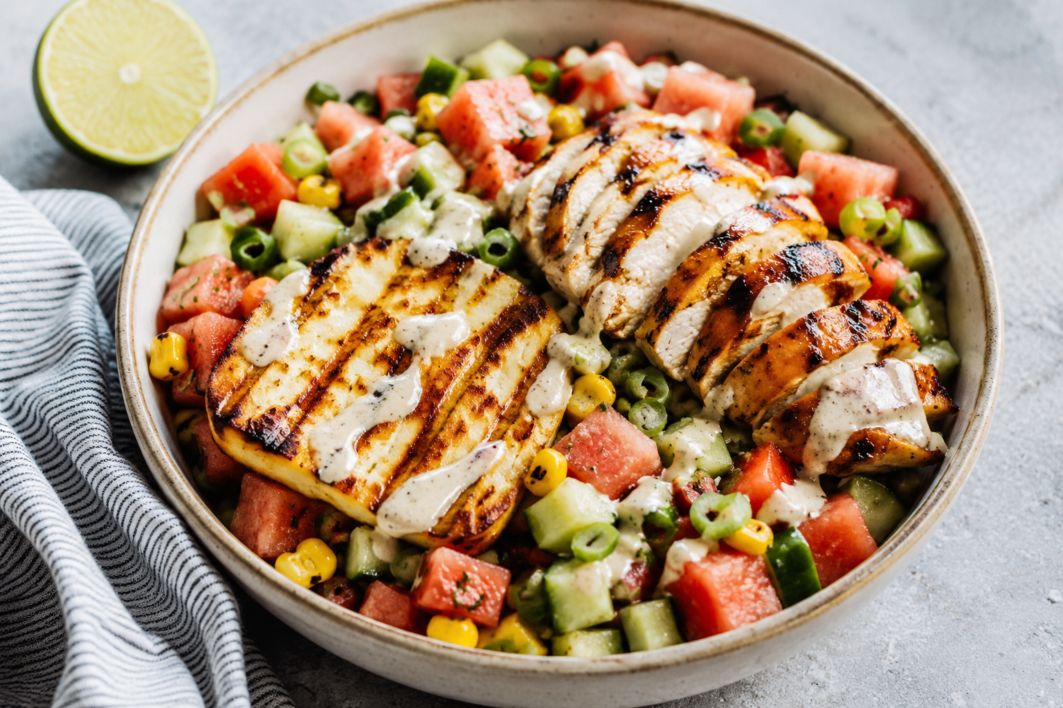 Bol poulet melon d'eau